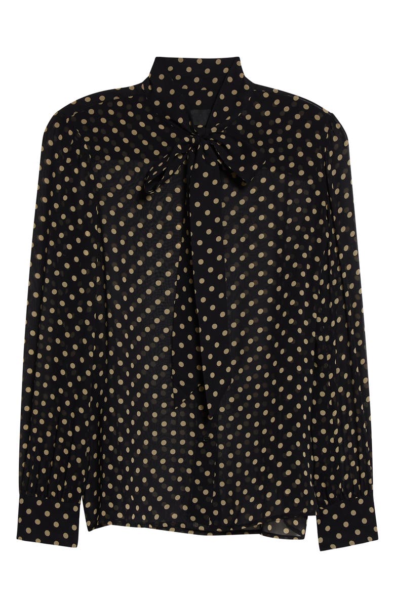 Nili Lotan Carina Tie Neck Silk Top, Alternate, color, 