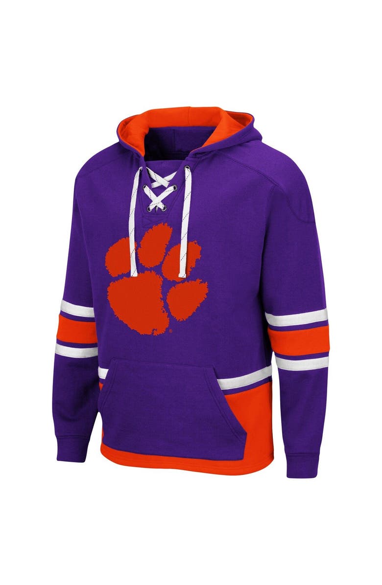 COLOSSEUM Men's Colosseum Purple Clemson Tigers Lace Up 3.0 Pullover Hoodie, Alternate, color, Purple