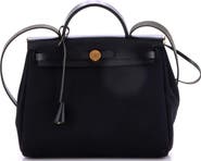 Pre-Owned Hermes Herbag Zip Leather and Toile 31