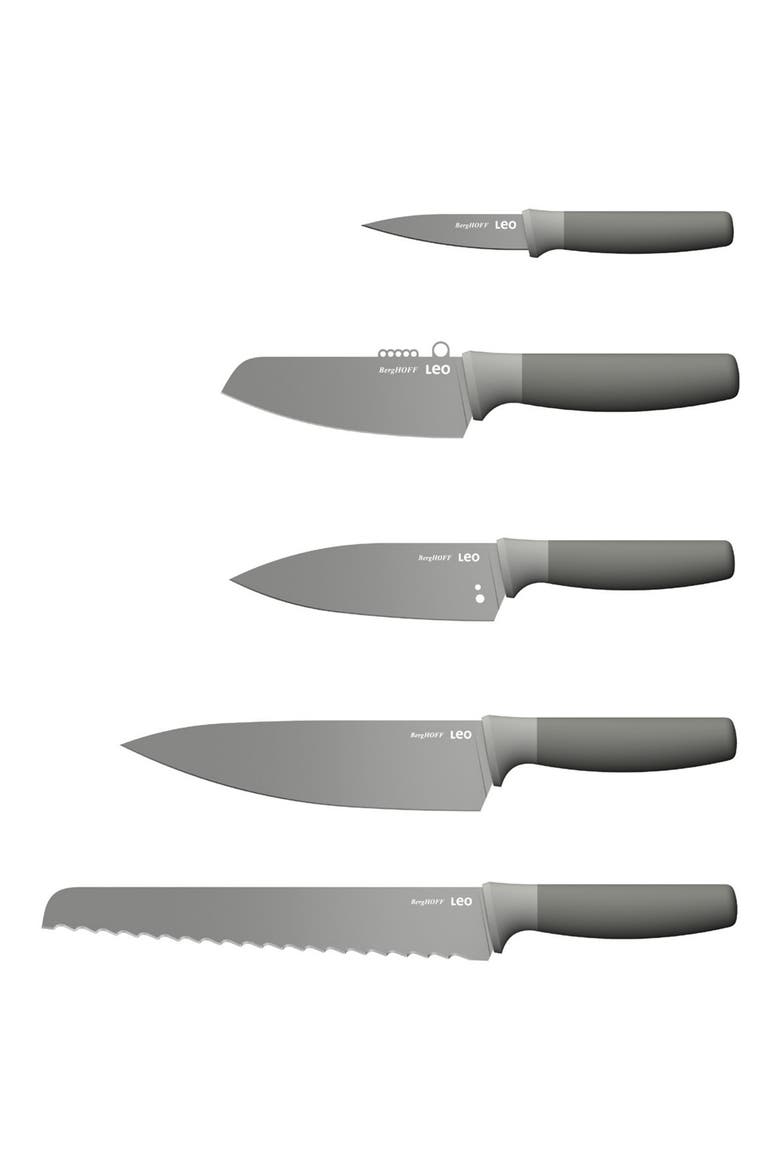 Leo Balance 6-Piece Knife Block, Main, color, GREEN
