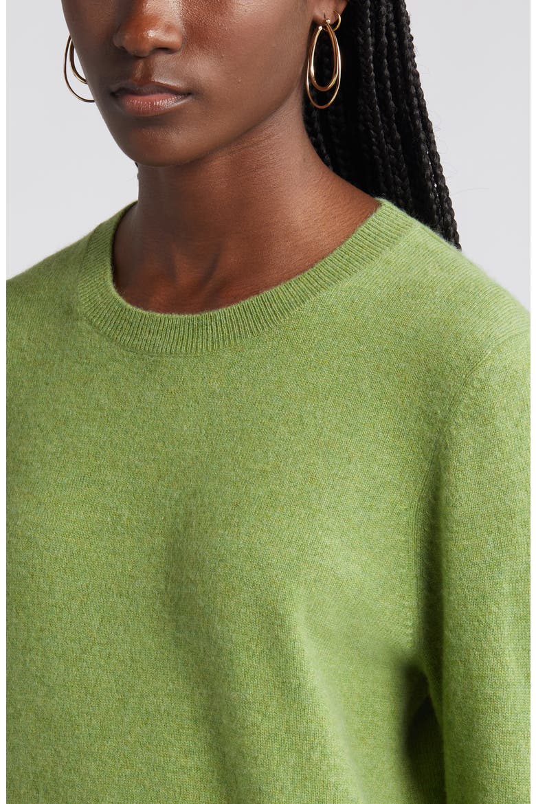 Cashmere Crewneck Sweater, Alternate, color, OLIVE EPSOM