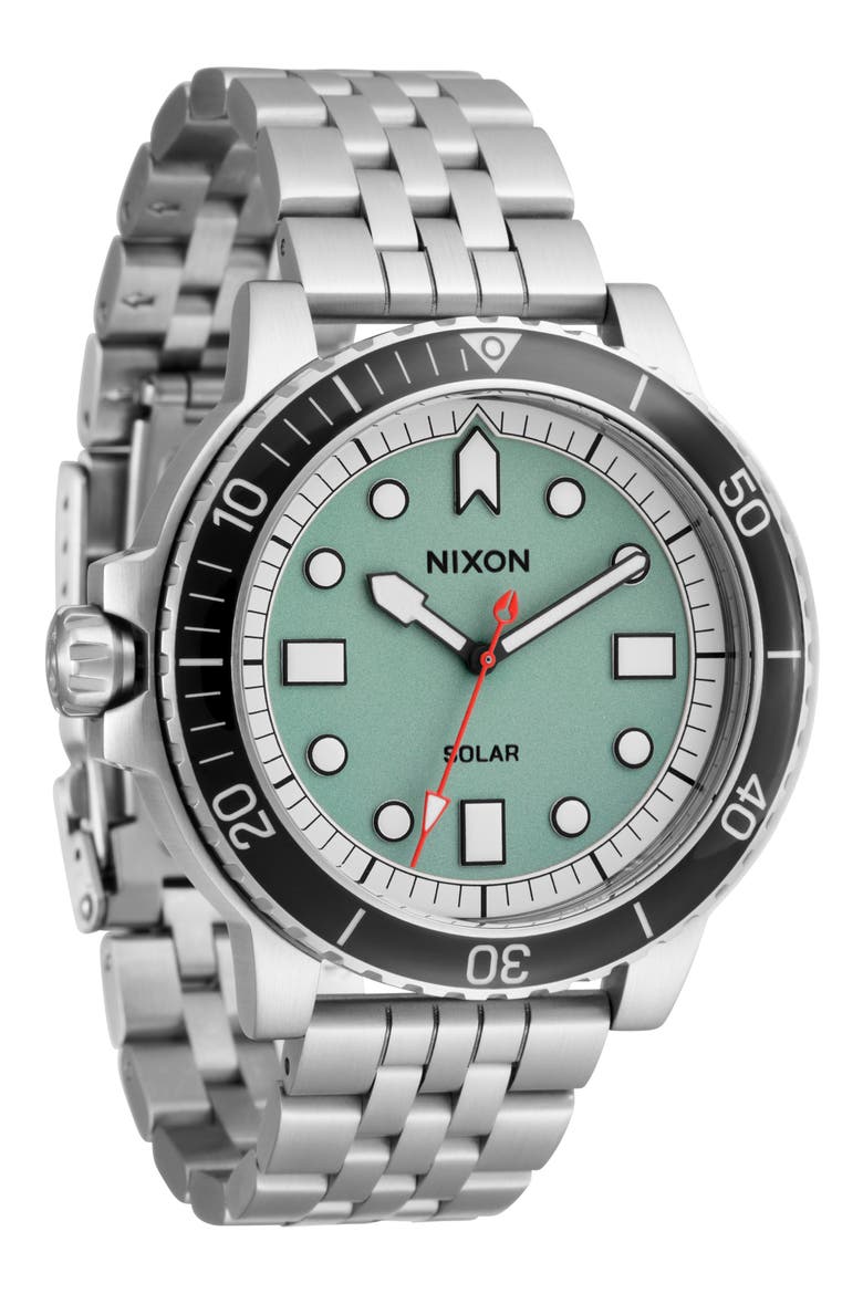 The Stinger Dive Bracelet Watch, 44mm, Alternate, color, SILVER / JADE / WHITE