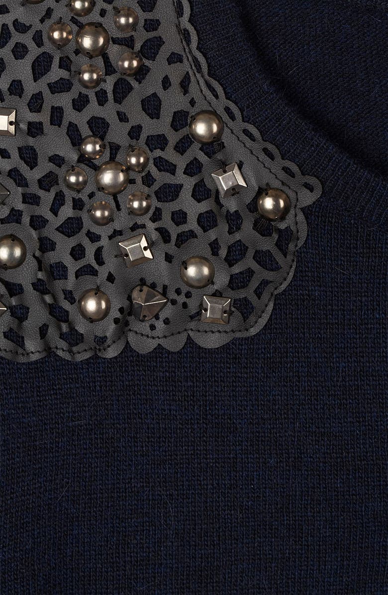 Topshop Embellished Shoulder Sweater, Alternate, color, 