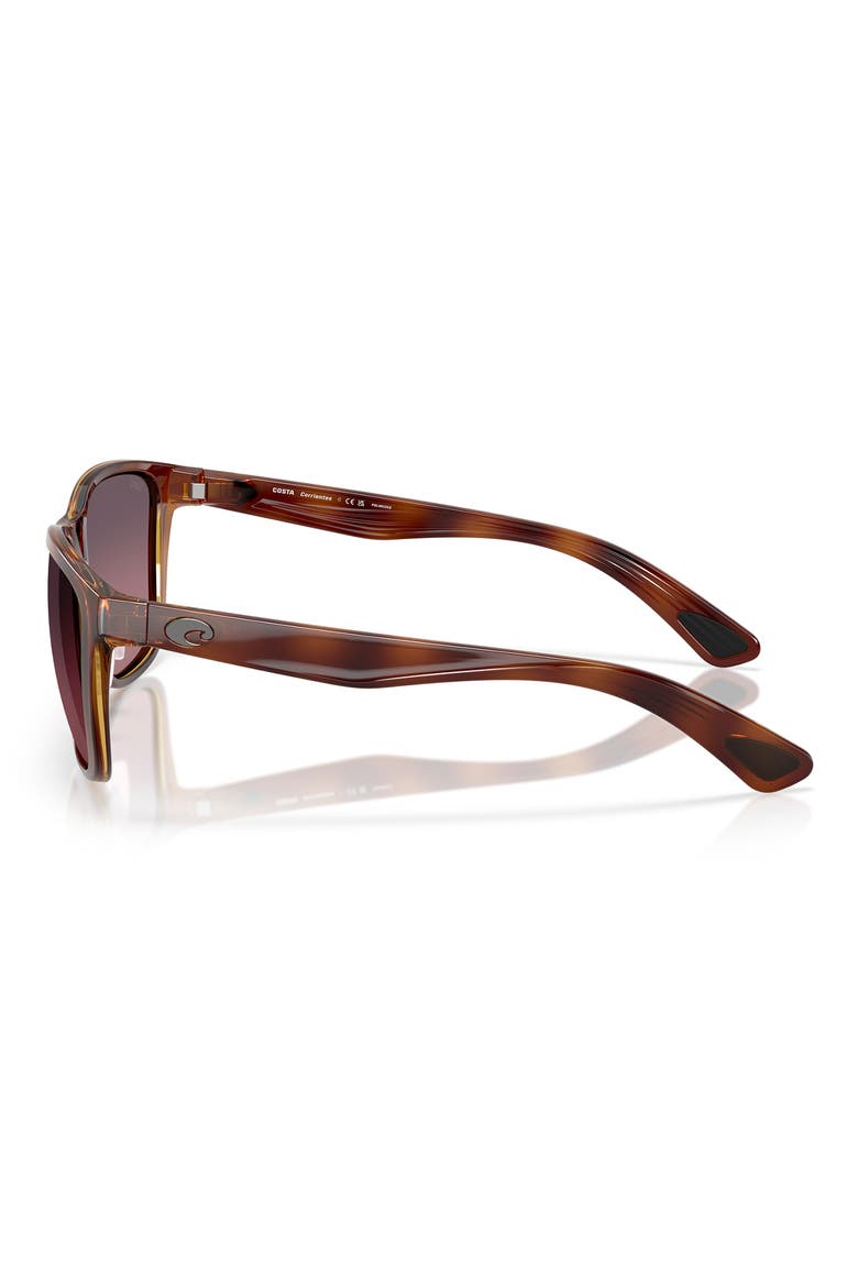 57mm Polarized Rectangular Sunglasses, Alternate, color, TORTOISE/ ROSE GRADIENT 580G