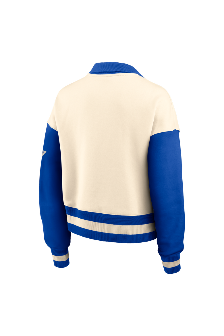 Women's Nike Natural/Royal Duke Blue Devils Oversized Legacy Color Block Cropped Quarter-Zip Pullover, Alternate, color, Natural