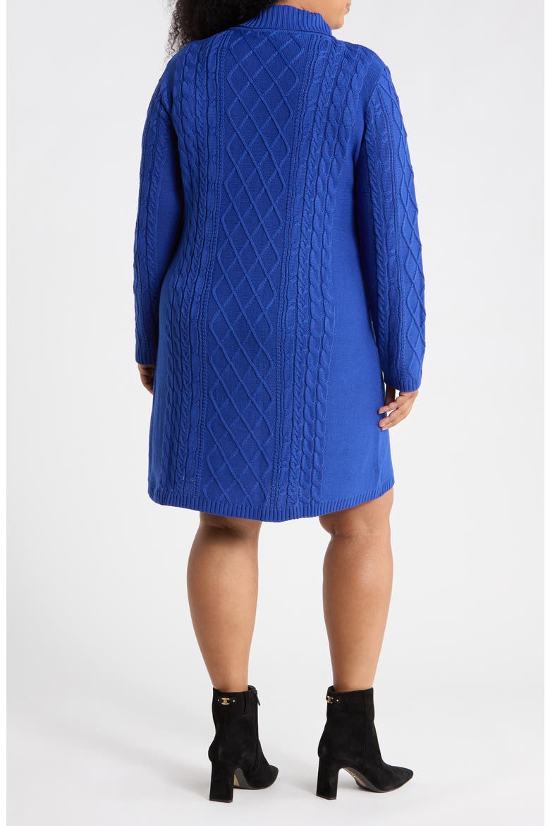 Kendall Cable Knit Sweater Dress, Alternate, color, BLUE