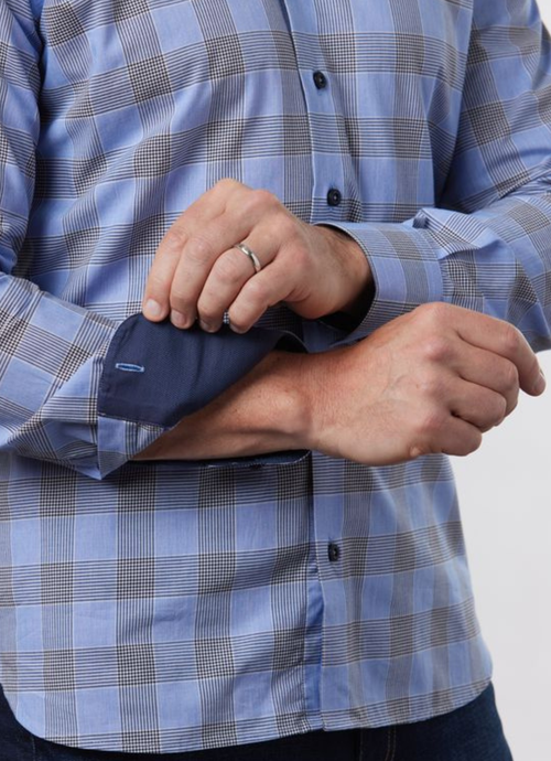 Hammer Made Sharkfin Tailored Fit Button Down Shirt In Blue