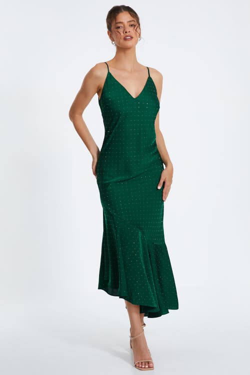 Quiz Satin V Neck Maxi Dress