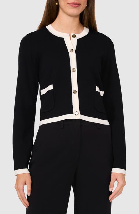 Contrast Trim Cardigan