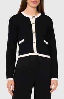 Halogen® Contrast Trim Cardigan