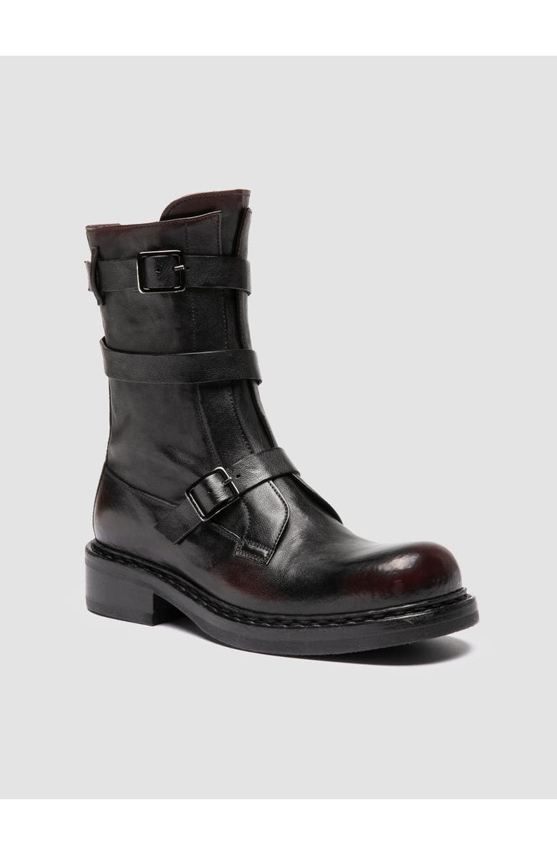 Officine Creative Dakota 004 Leather Buckle Boots, Alternate, color, Burgundy