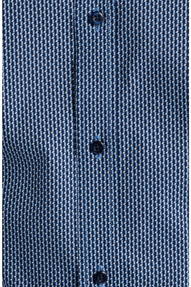 Paris Modern Fit Blue Geometric Print Cotton Dress Shirt, Alternate, color, BLUE