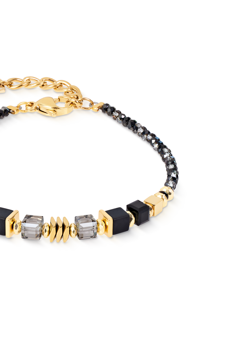 Bracelet Wave Cube Flow, Alternate, color, Black-Gold
