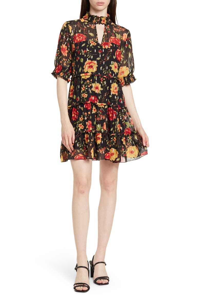 Marion Smock Neck Babydoll Dress, Main, color, PAST MIDNIGHT