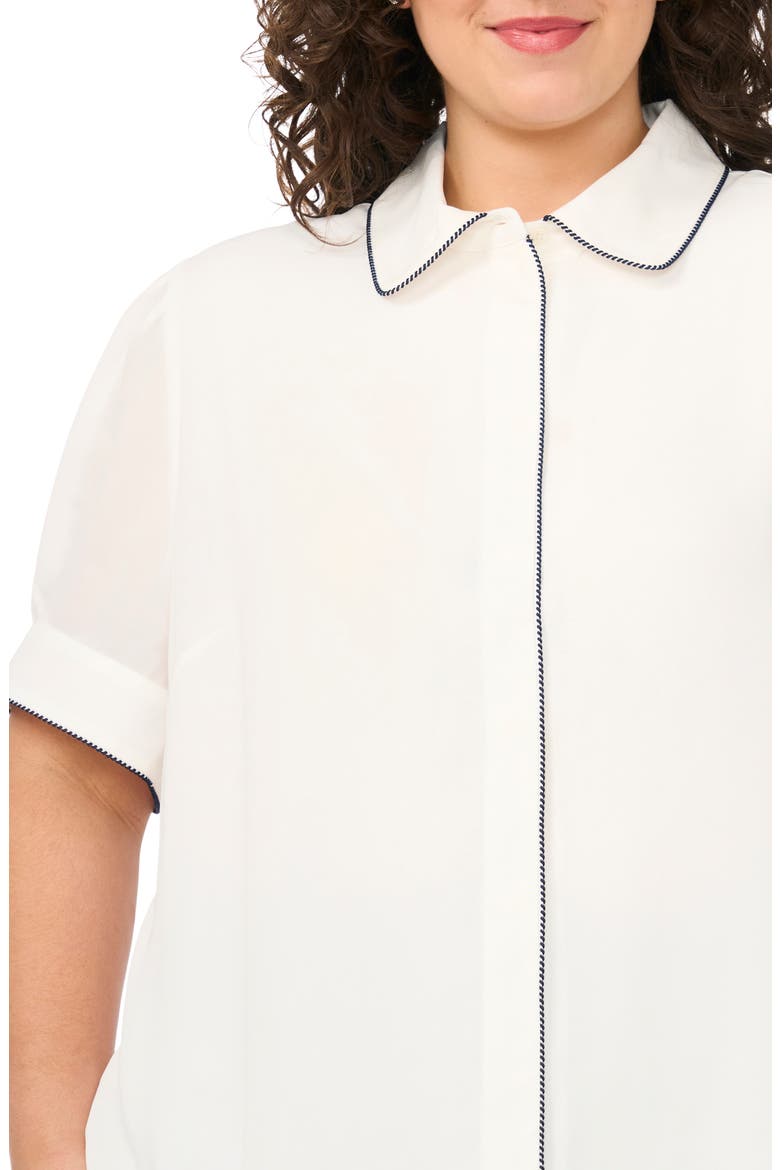 Georgette Button-Up Top, Alternate, color, NEW IVORY