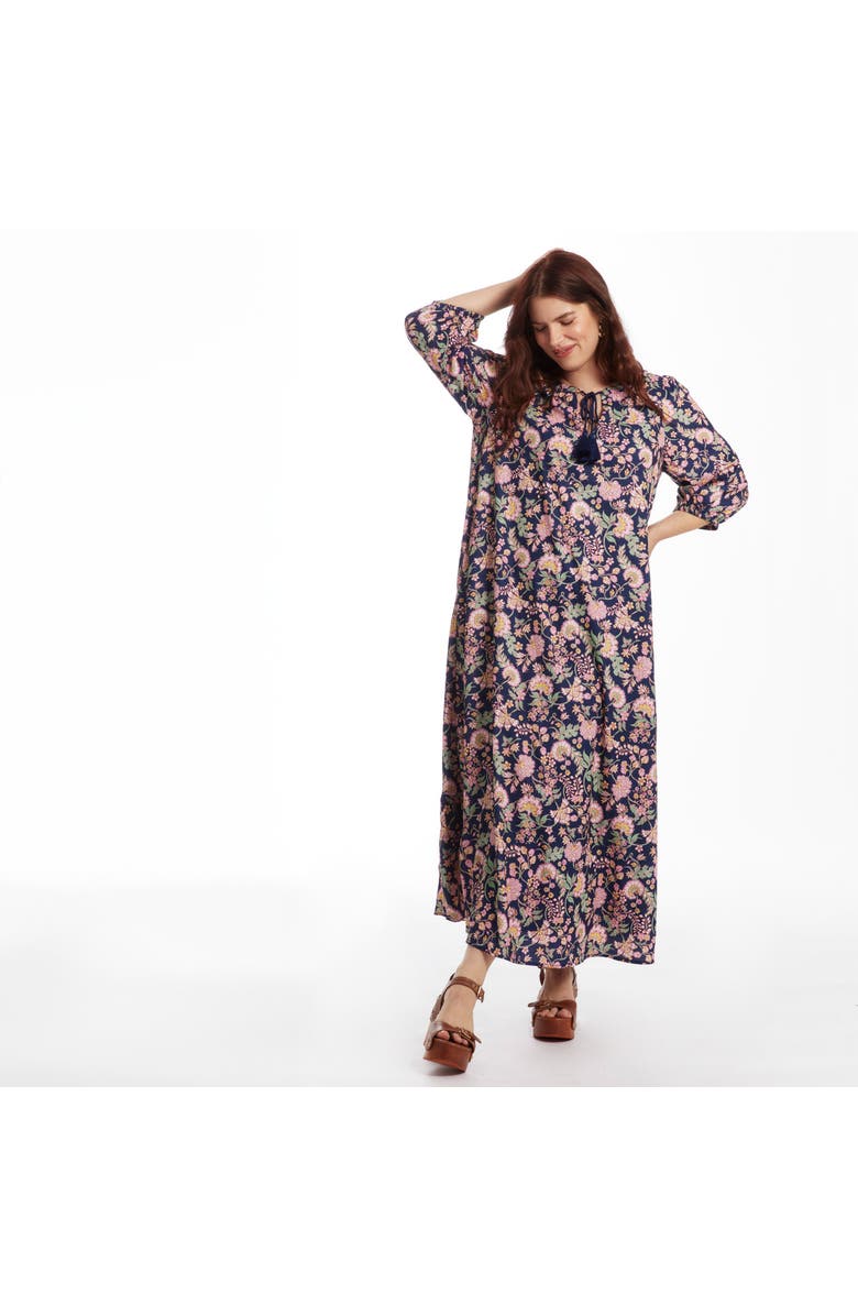 June + Vie Boho Maxi Dress, Main, color, Jacobean Floral