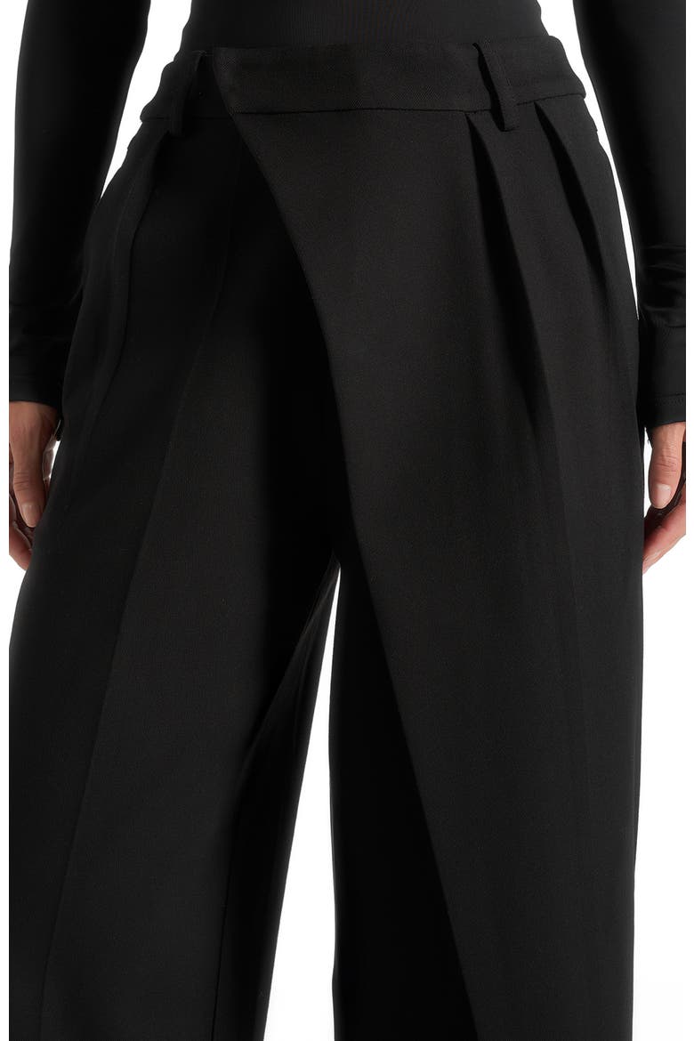 Colette Tailored Wrap Pleat Trousers, Alternate, color, Black