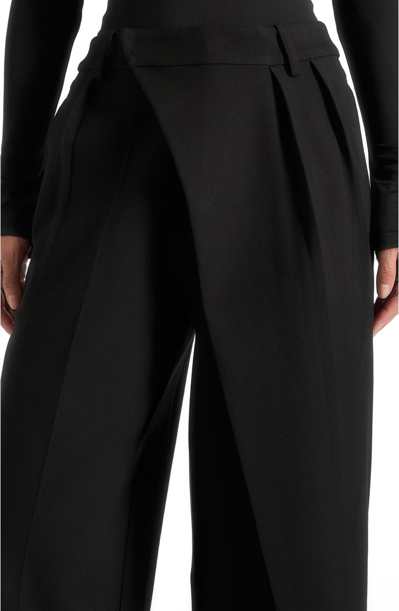 Manière De Voir Colette Tailored Wrap Pleat Trousers, Alternate, color, Black