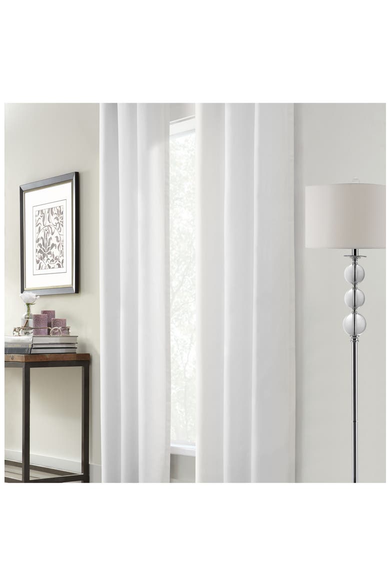 Set of 2 Cotton Curtain Panels, Alternate, color, WHITE