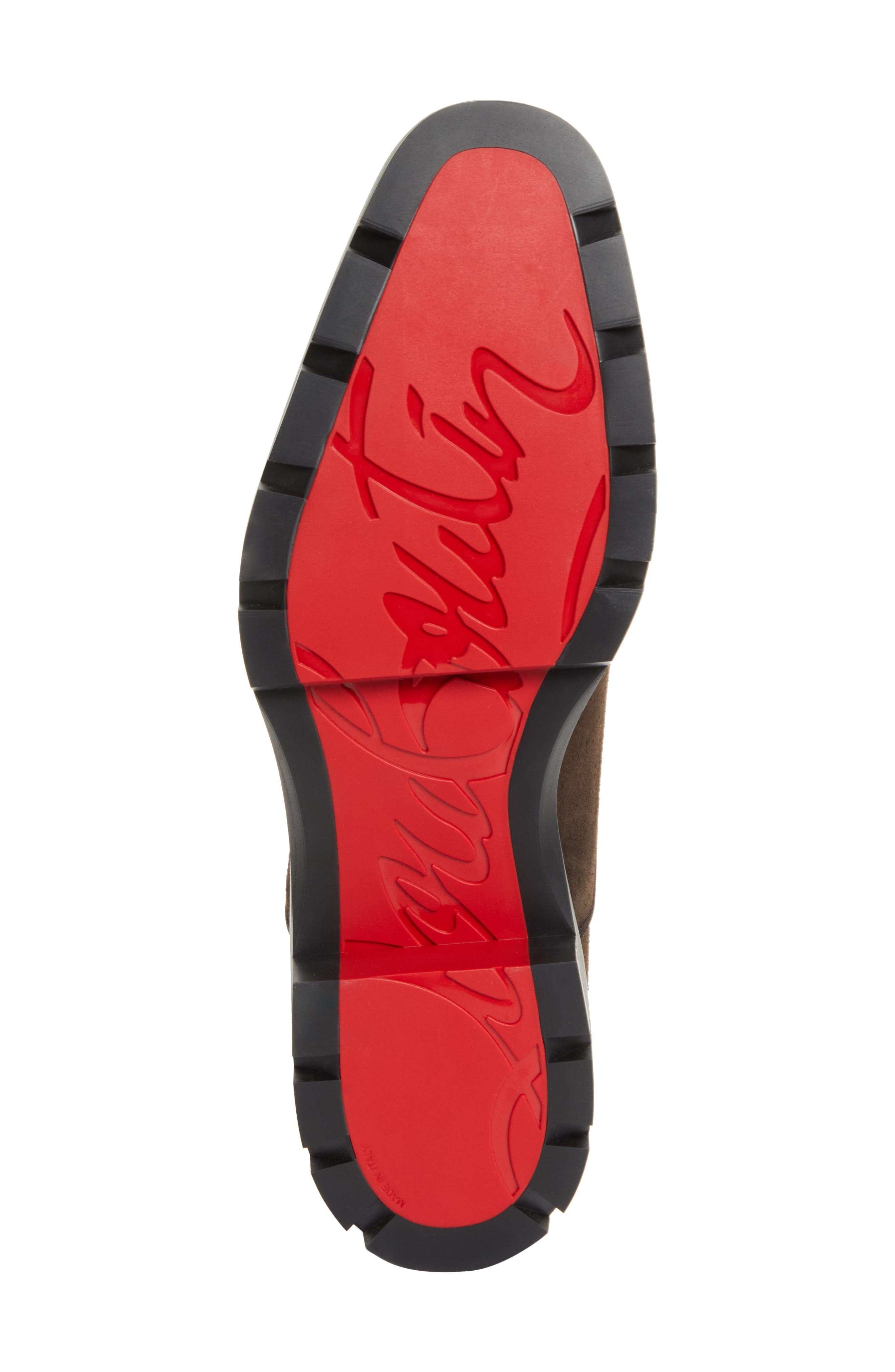 Christian Louboutin Alpha Lion Cap Toe Slip-On, Alternate, color, Cafe