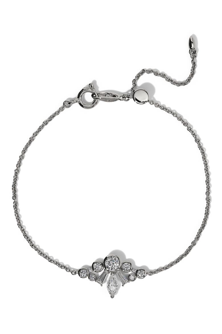 Undersea Crown Adjustable Bracelet, Main, color, RHODIUM
