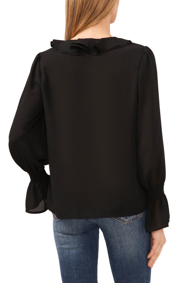 CeCe Ruffle V-Neck Top, Alternate, color, 