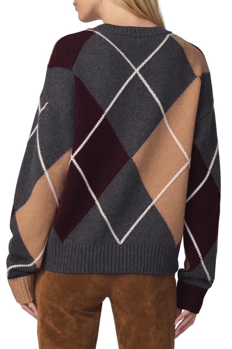 Relaxed Fit Argyle Cardigan, Alternate, color, CHARCOAL ARGYLE