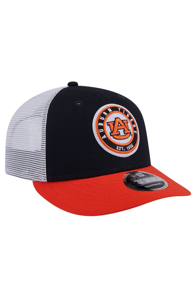 New Era Men's New Era Navy Auburn Tigers Throwback Circle Patch 9FIFTY Trucker Snapback Hat, Alternate, color, Navy
