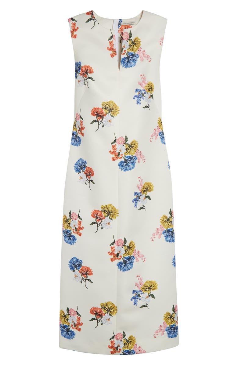 Emilia Wickstead Ludie Retro Bouquet Taffeta Faille Midi Dress, Alternate, color, Retro Bouquet On White