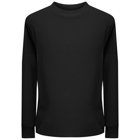 Cotton Boxy Rib Trim Long Sleeve Sweatshirt