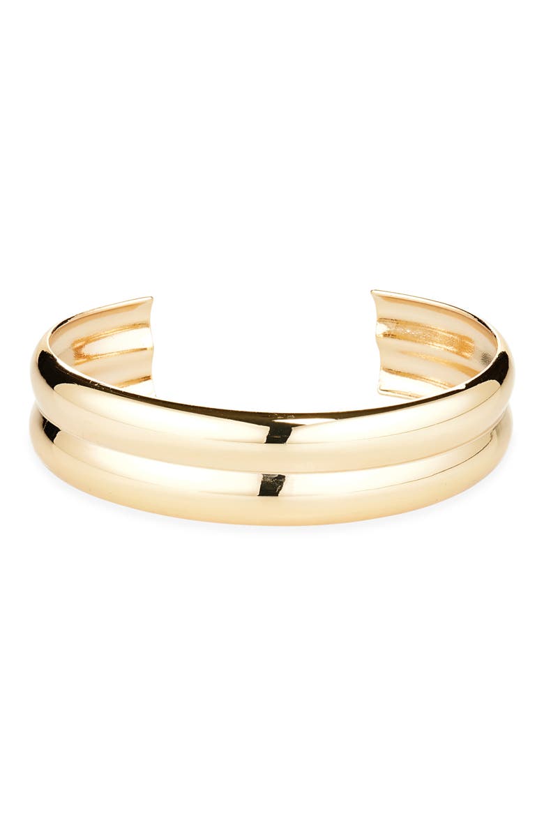 Double Layer Cuff Bracelet, Main, color, GOLD