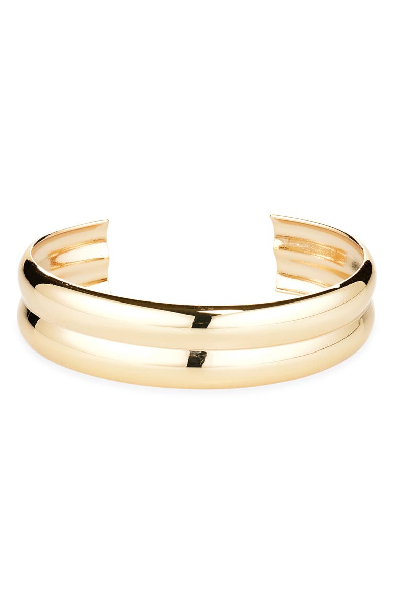 BaubleBar Double Layer Cuff Bracelet, Main, color, Gold