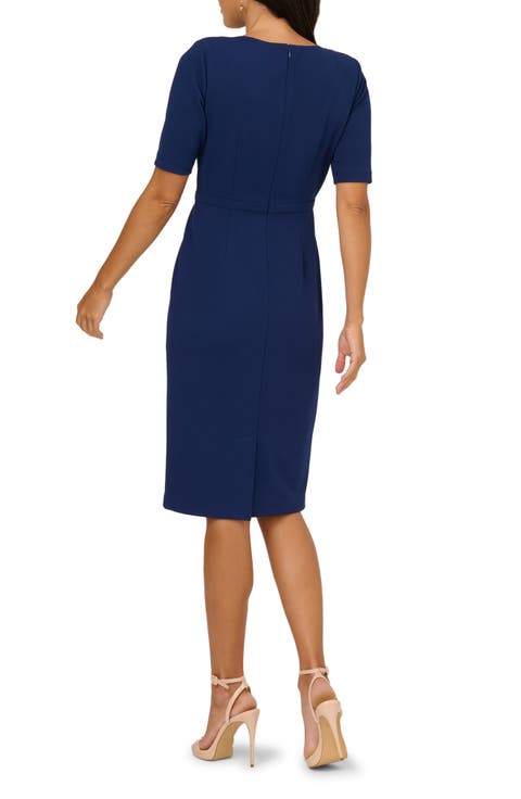 Bow Front Sheath Dress