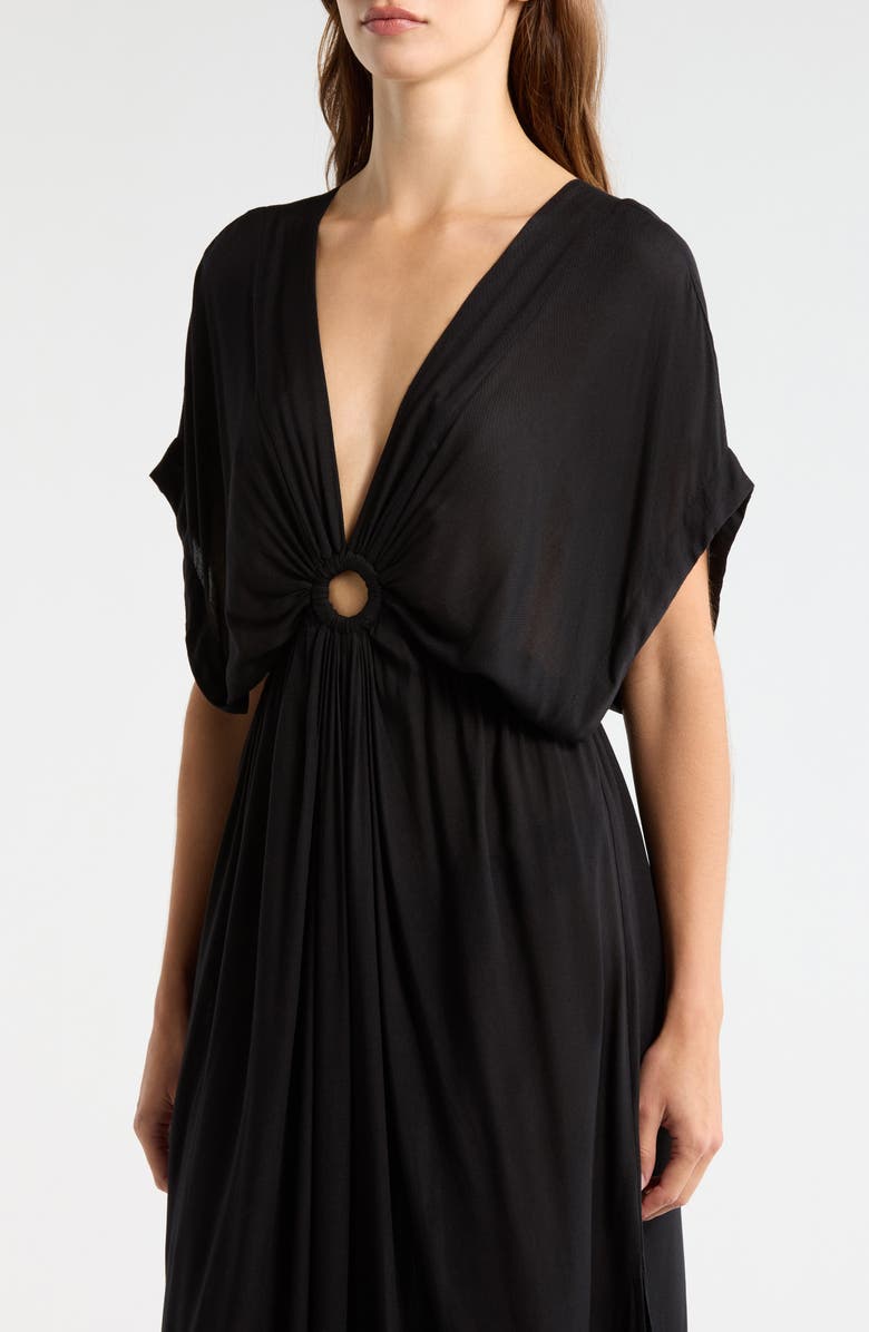 Elan Ring Cover-Up Maxi Dress, Alternate, color, Black