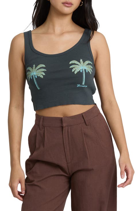Vacation Crop Cotton Graphic Tank