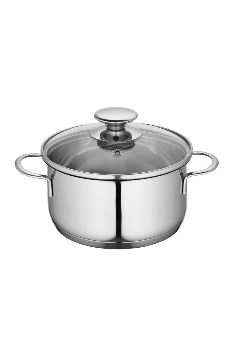Mini Stockpot w/ Glass Lid, 1.6 qt., 6.25-Inch Diameter, Main, color, Silver