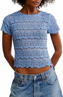 Free People Angelina Mixed Lace Top