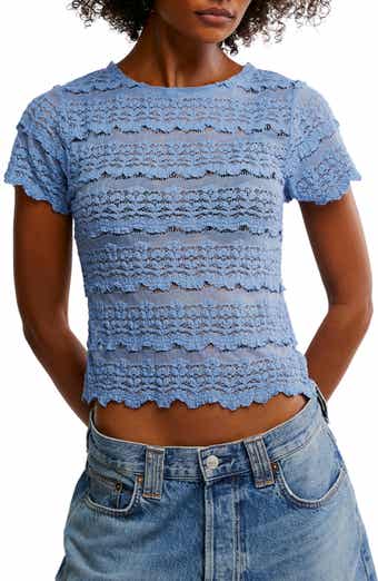 Free People Angelina Mixed Lace Top