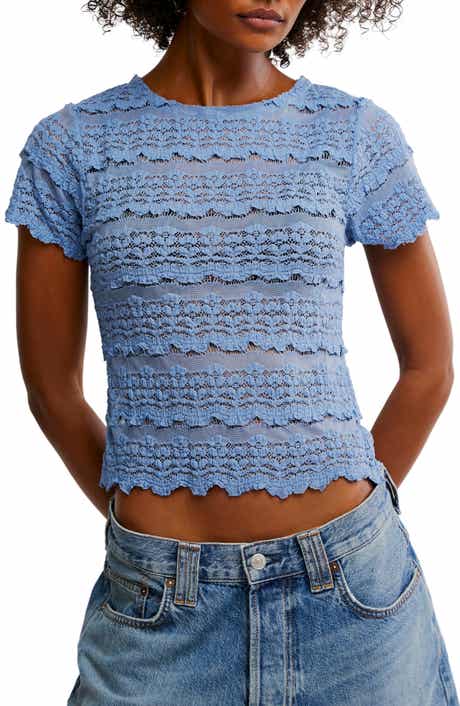 Free People Angelina Mixed Lace Top