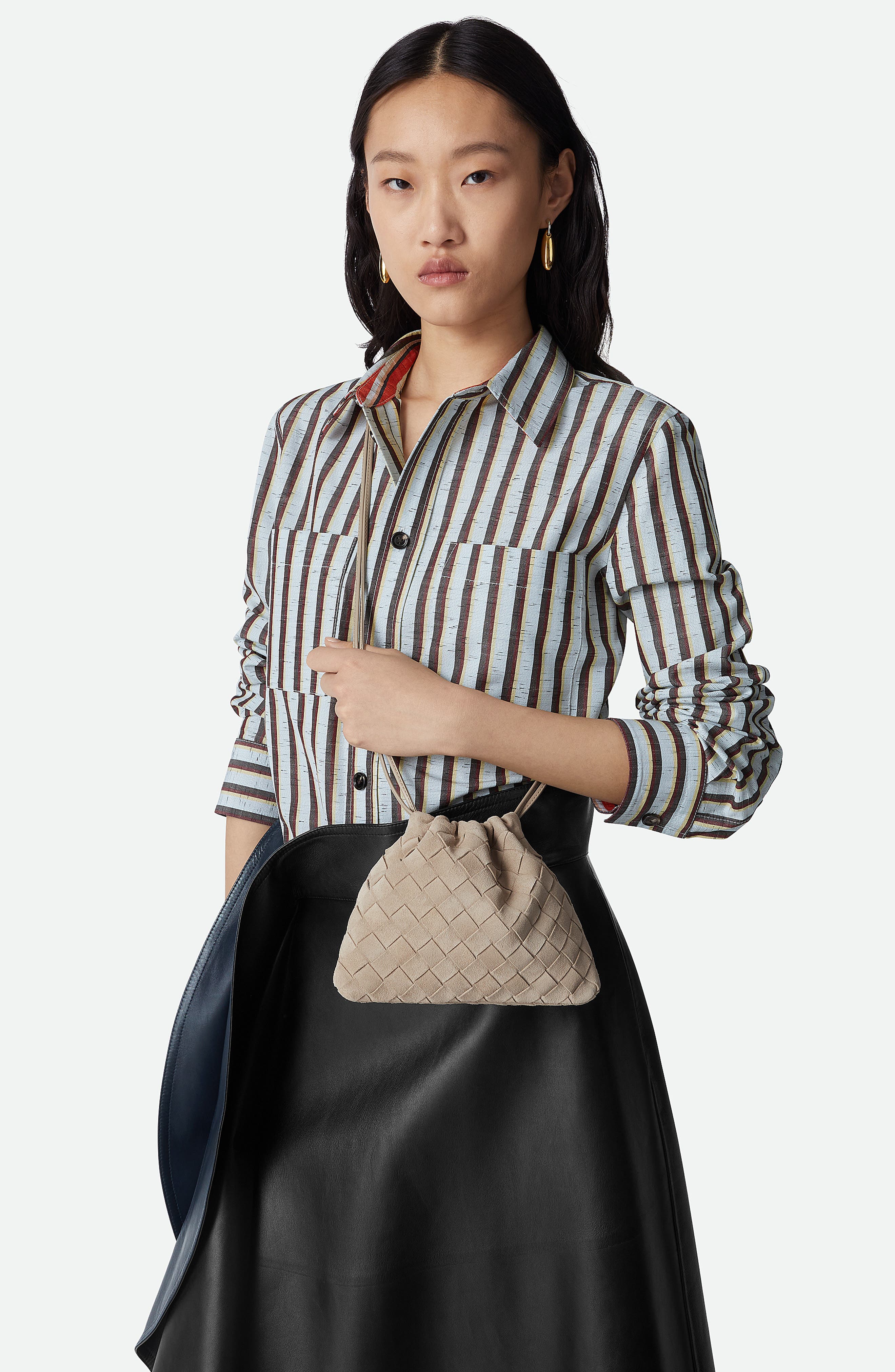 Bottega Veneta Small Dustbag Intrecciato Suede Bag, Alternate, color, 