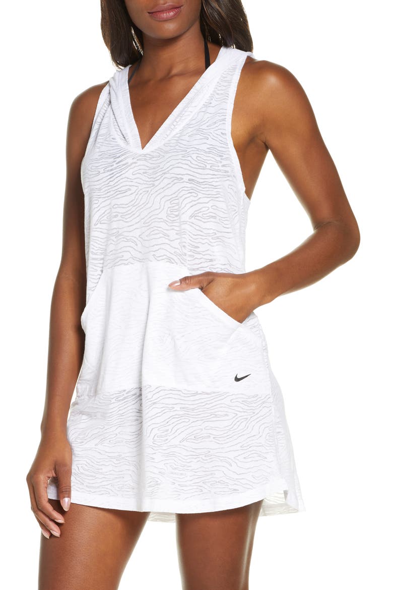 Essential Hooded Cover-Up Dress, Main, color, WHITE