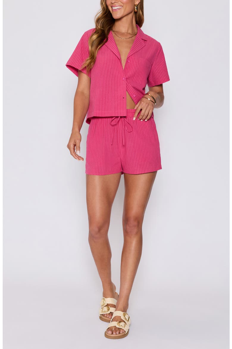 Mara Stripe Drawstring Waist Shorts (Nordstrom Exclusive), Alternate, color, STRIPED PINK