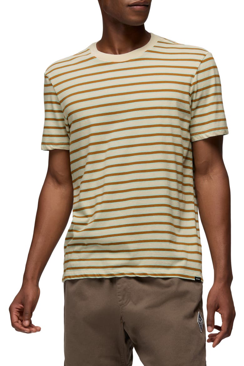 Everyday Short Sleeve Regenerative Organic Cotton T-Shirt, Main, color, BEACH PEBBLE STRIPE