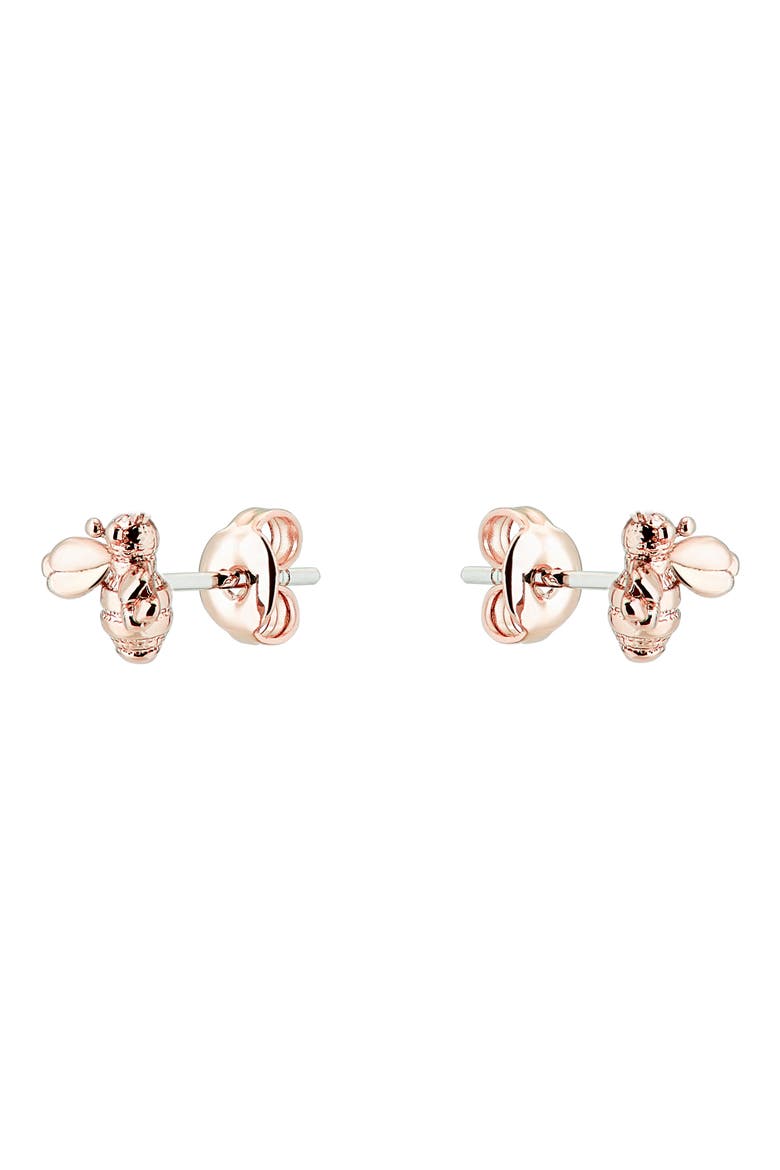 Beelii Bee Stud Earrings, Alternate, color, BRUSHED ROSE GOLD TONE