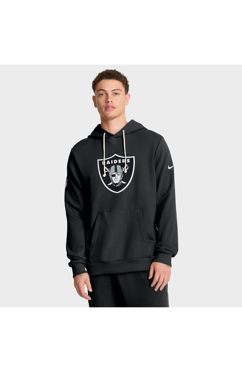 Nike Men's Nike Black Las Vegas Raiders Sideline Standard Issue Initial Home Dri-FIT Hoodie, Main, color, Black