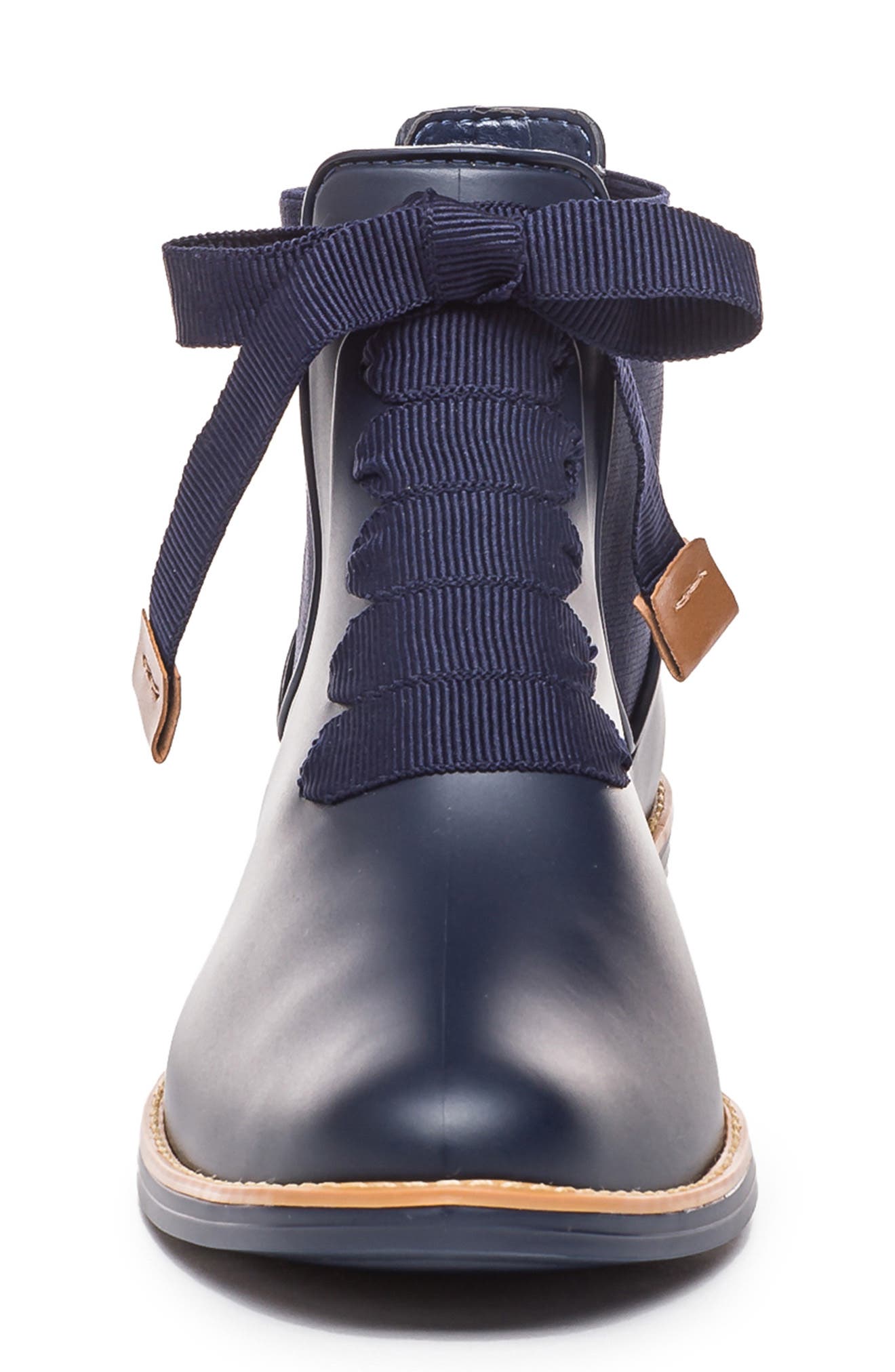 Bernardo Footwear Bernardo Lacey Short Waterproof Rain Boot, Alternate, color, Navy Pvc