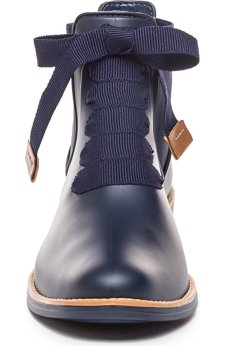 Bernardo Footwear Bernardo Lacey Short Waterproof Rain Boot, Alternate, color, Navy Pvc