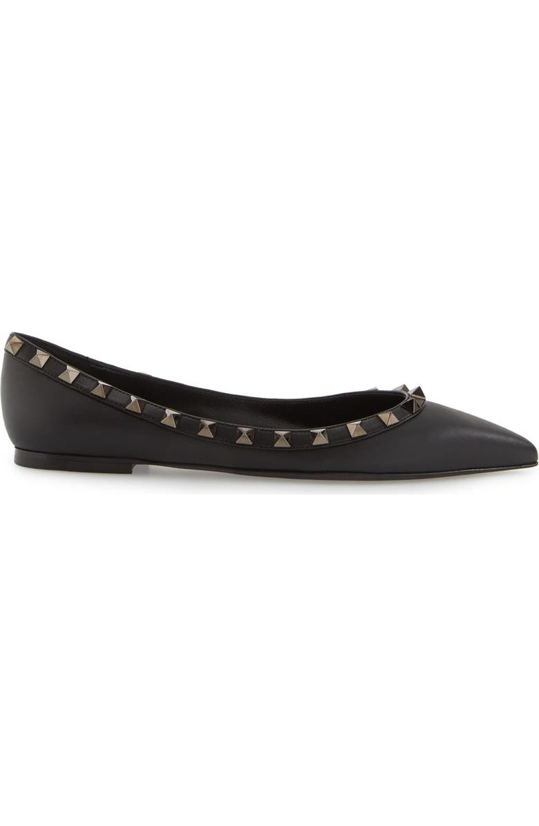 Valentino Garavani Rockstud Pointed Toe Flat, Alternate, color,