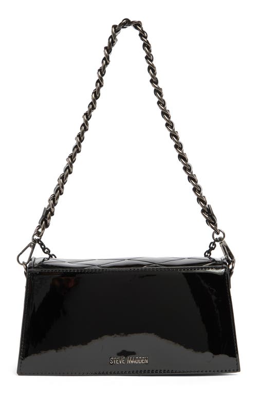 Steve Madden Brona Quilt Embossed Patent Shoulder Bag In Black