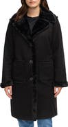 NVLT Faux Fur Detail Faux Shearling Coat